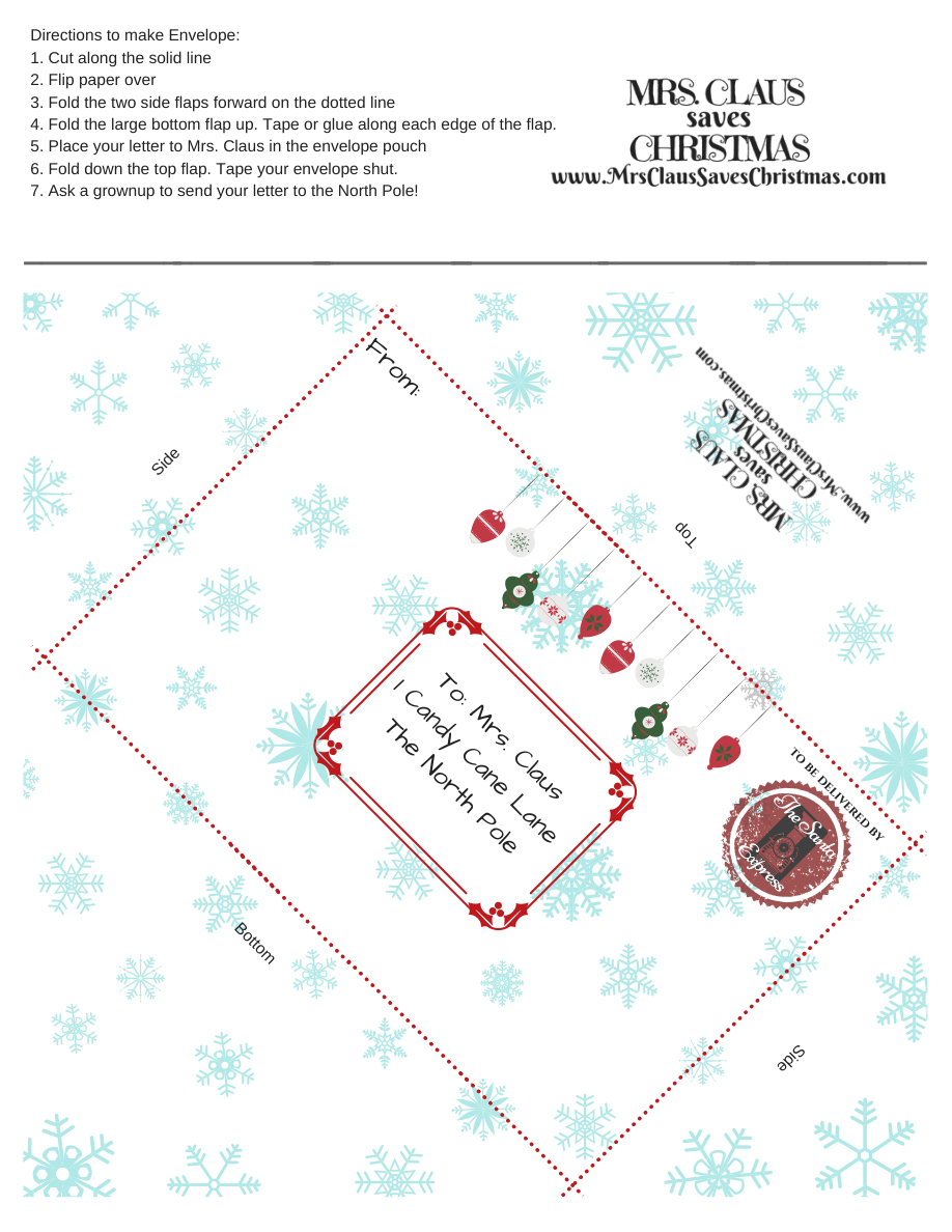 Foldable Christmas envelope preview.