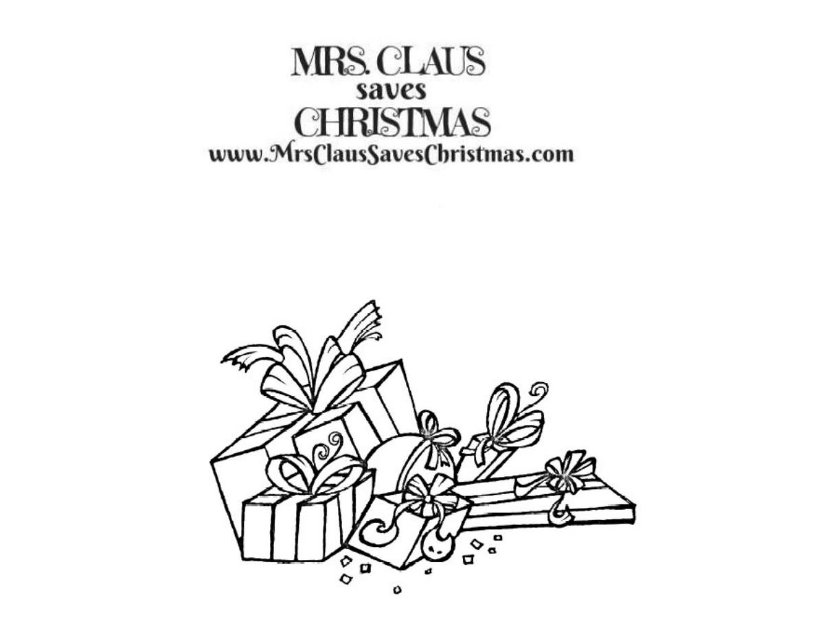 Gift coloring page preview.